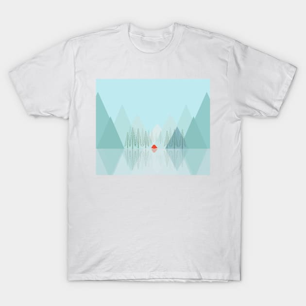 Red tent in the forest T-Shirt by TheLouisa